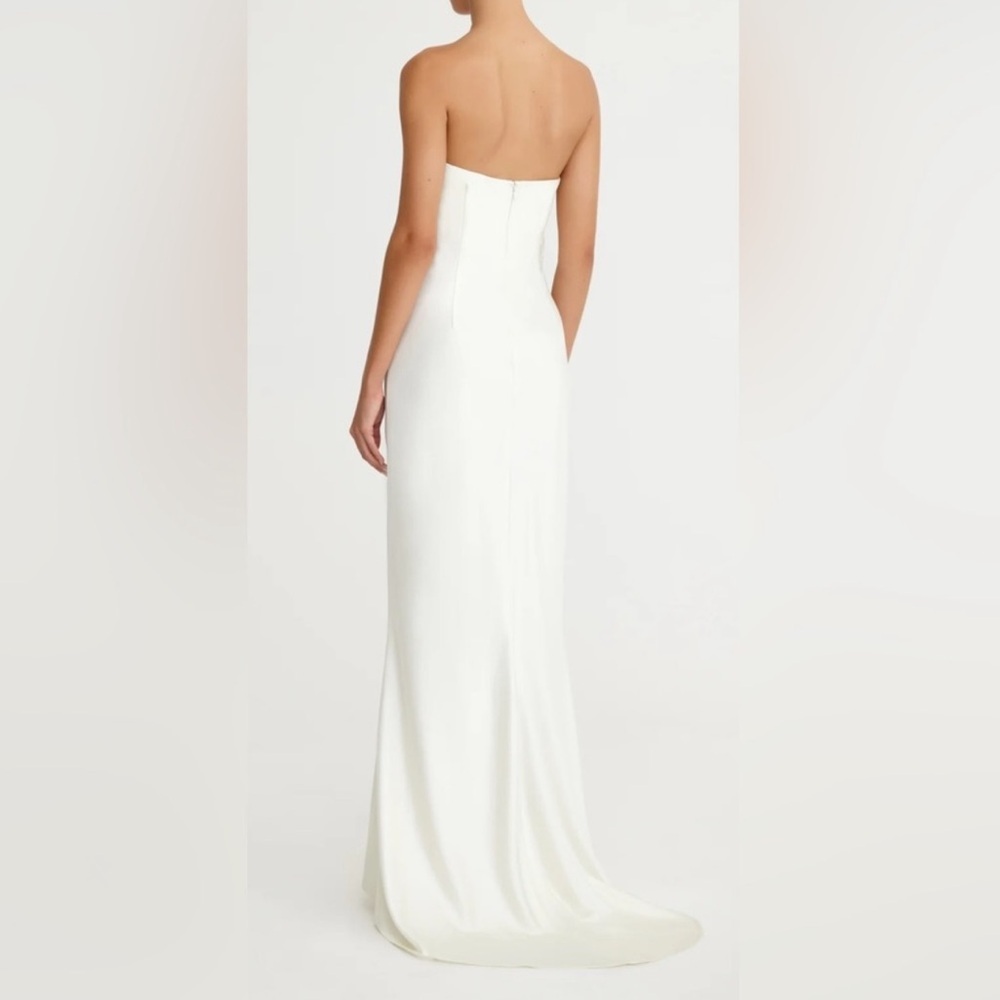 Significant Other Lucile Bridal Strapless Satin Gown with Train Bone White 4, S - Picture 2 of 16